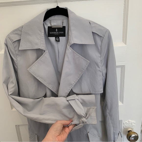 London Fog grey trench, size S - Picture 15 of 16